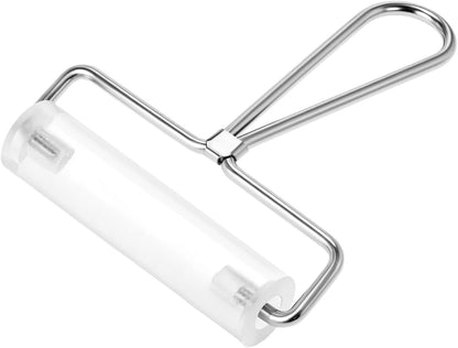 QWORK Clear Acrylic Roller 4 Inch, Transparent Rolling Pin for Anti Skid Tape Application Clay Sculpting and Stamping Tools Easy to Use Construction Tool