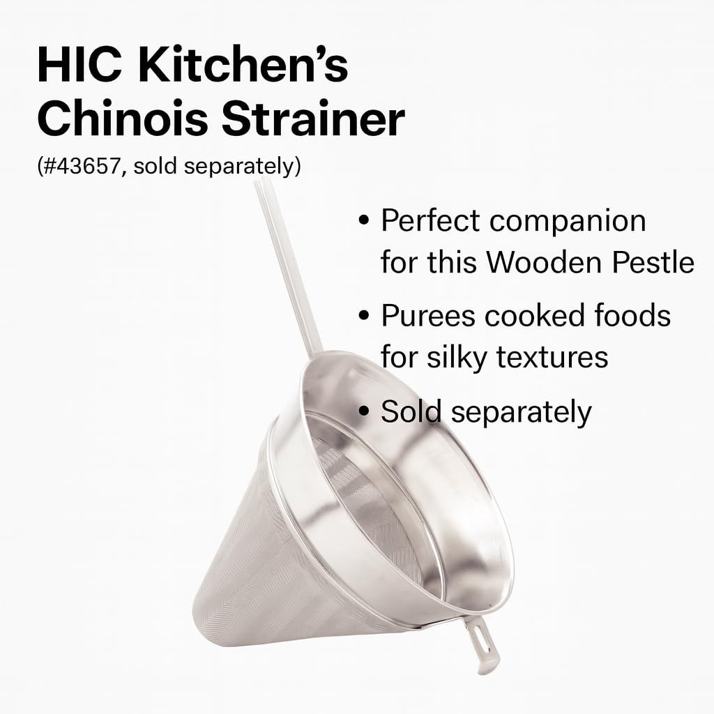HIC Kitchen Chinois Fine-Mesh Cone Sieve, 18/8 Stainless Steel, For Straining Sauces, Soups, And Purees, 7-Inch Diameter