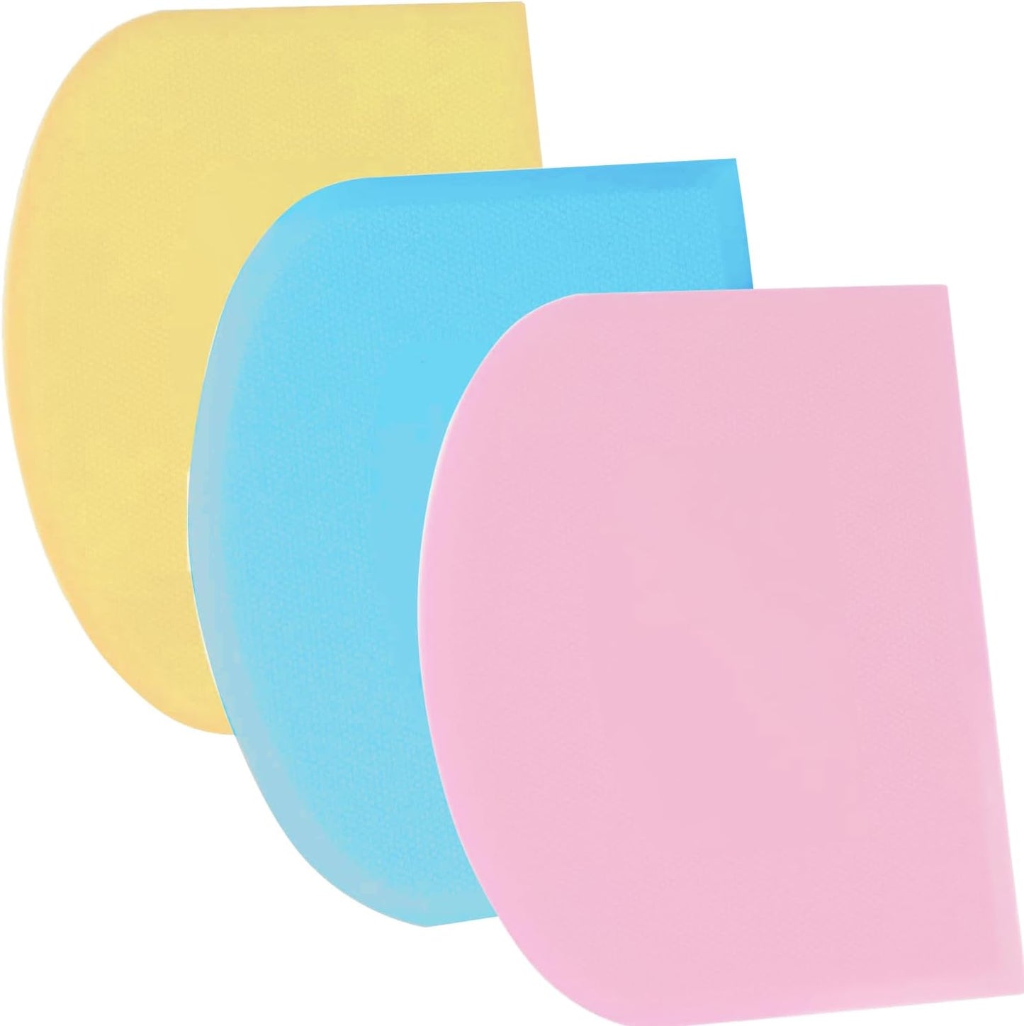 SURDOCA Dough Scraper Bench Scraper - 3P 4.7x3.7" Plastic Flexible Bowl Scraper, Sharp Edge & Angles Cake Scraper. Non-Slip Bakeware Decorating Tools Sculpting & Modeling Tools - Pure White - Colors A