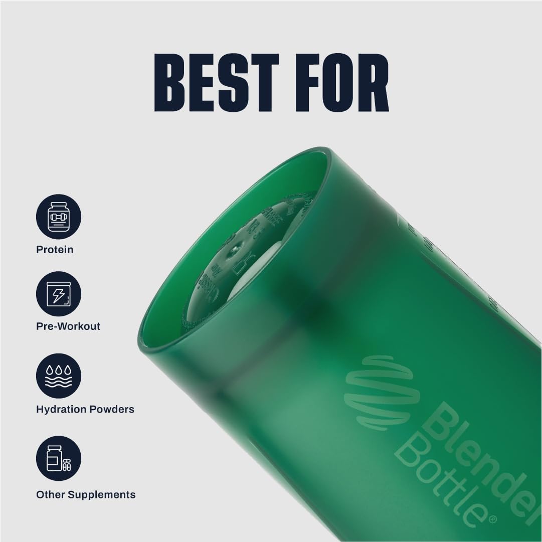 BlenderBottle Classic V2 Shaker Bottle Perfect for Protein Shakes and Pre Workout, 28-Ounce, Clear/Black