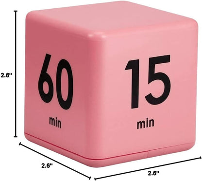 Feilifan Cube Timer, Productivity Cube Rotating Timer for Kitchen Studying Workout Classroom Kids ADHD 1-3-5-10 Minute Preset, White