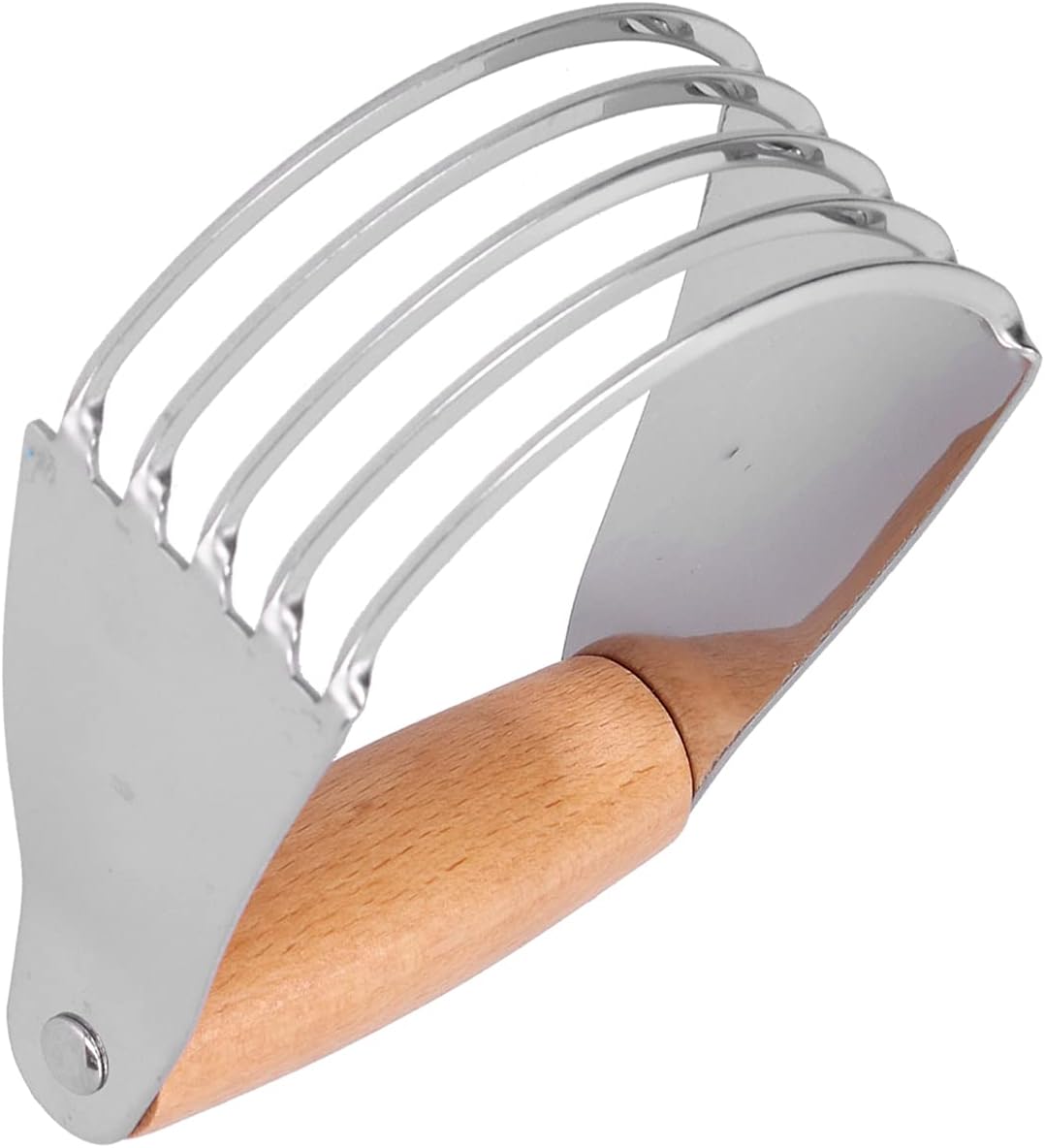 Pastry Blender Tool Professional Stainless Steel Dough Blender & Pastry Cutter - Heavy Duty Tool with Ergonomic Handle for Bakers (Wood Color)