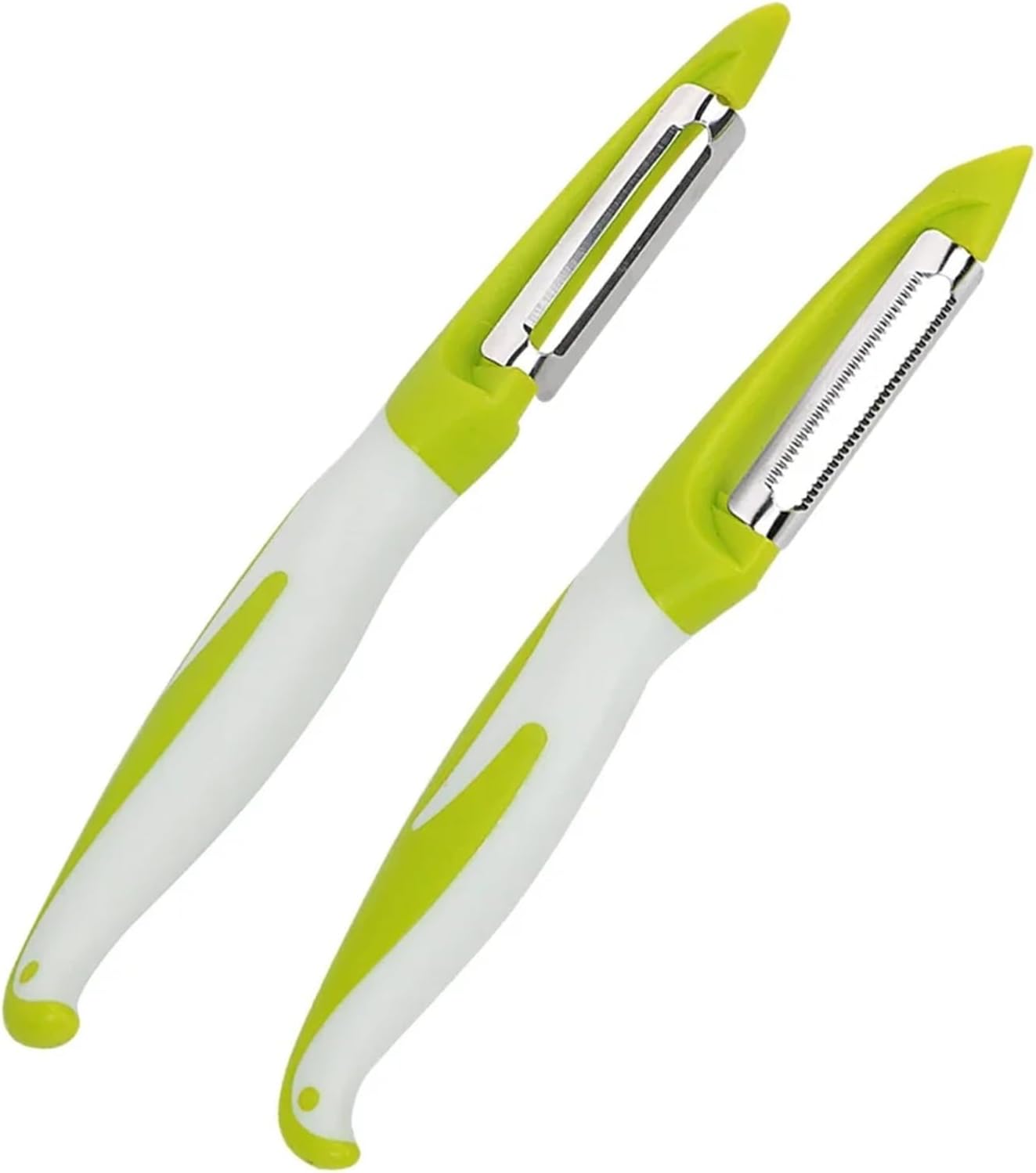 2-in-1 Stainless Steel Peeler and Julienne Cutter – Vegetable Fruit Shredder for Potatoes, Carrots, Cucumbers – Ergonomic Handle, Dishwasher Safe Kitchen Tool (1/2/3 Pack)(1Pc Flat)