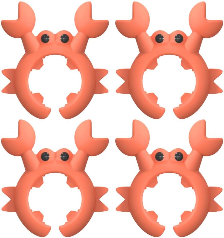 Creative Crab Shaped Spatula Rack, 4/6Pcs Crab Utensil Holder Silicone Anti Scalding Cooking Pot Clip for Kitchen Pot