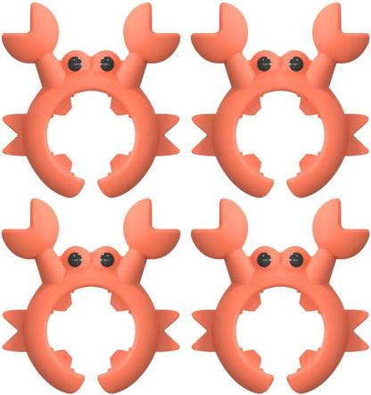 Creative Crab Shaped Spatula Rack, 4/6Pcs Crab Utensil Holder Silicone Anti Scalding Cooking Pot Clip for Kitchen Pot