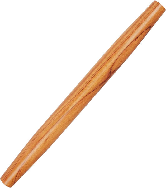 Natural High-Density Solid Bubinga Wood French Rolling Pin | 50% Heavier than Sapele pins | Less Effort | Perfect for Pies, Pastry & Cookies | Protective Fabric Sleeve - Ideal Baking Gift.