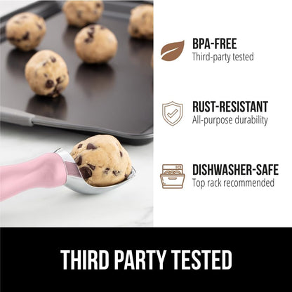 GORILLA GRIP® Heavy Duty Ice Cream Scoop, BPA-Free, Dishwasher Safe, Comfortable Zinc Alloy Handle, Professional Scooper for Hard Gelato, Sorbet, Cookie Dough, Melon, Round Cones, Kitchen Tool, Blue