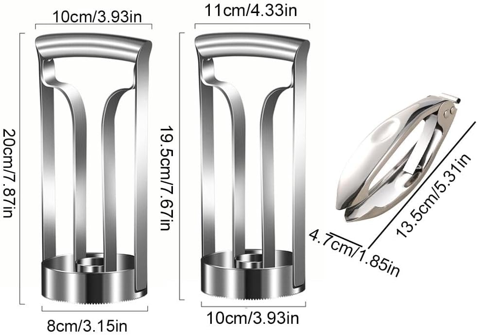 Stainless Steel Pineapple Corer – 304 Heavy Duty Fruit Slicer & Core Remover, 10-Second Pineapple Peeler Tool, Ergonomic Kitchen Gadget for Pineapple Rings, Easy Storage (7.9" Height)