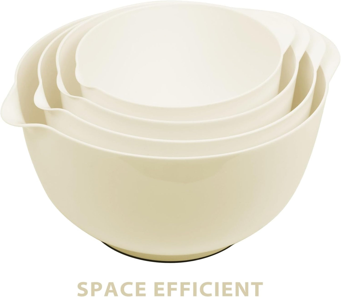 BoxedHome Nesting Plastic Mixing Bowl Set, 4 Piece Mixing Bowl Set with Pour Spouts, Size 1.7, 2.5, 3.5 and 4.5qt, for Prepping, Mixing, Baking, Cooking(2023 New Version, Pink)