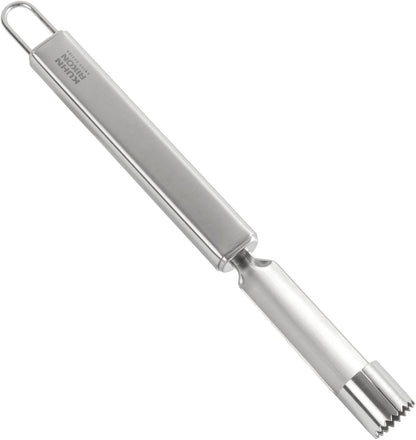 Kuhn Rikon Essential Swivel Peeler – Stainless Steel Swivel Blade for Effortless Fruit & Vegetable Peeling – Tip for Spot Removal