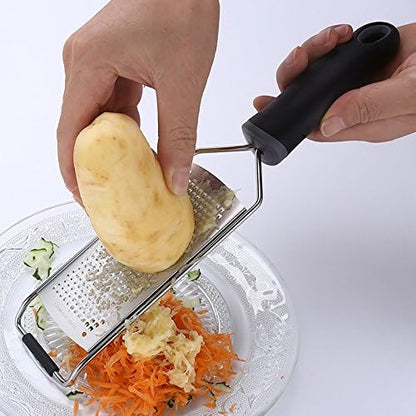 Lemon Zester, Stainless Steel Kitchen Cheese Grater, Plastic Cover Ergonomic Soft Black Handle
