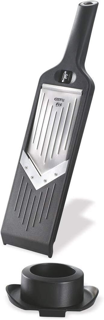 GEFU Violi V-Slicer, Vegetable Slicer, V Shape Blade, Stainless Steel, Plastic, Black, 32.3 cm