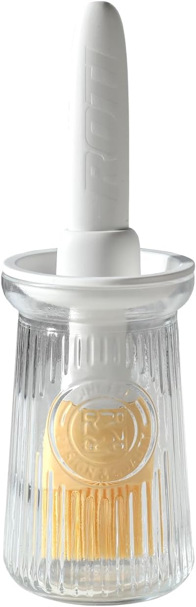 Oil Dispenser with Brush - Glass Olive Oil Dispenser for Kitchen, 3 IN 1 Oil Dispenser Bottle with Silicone Basting Brush for Cooking Vinegar Sauce BBQ Grill Frying (Green)