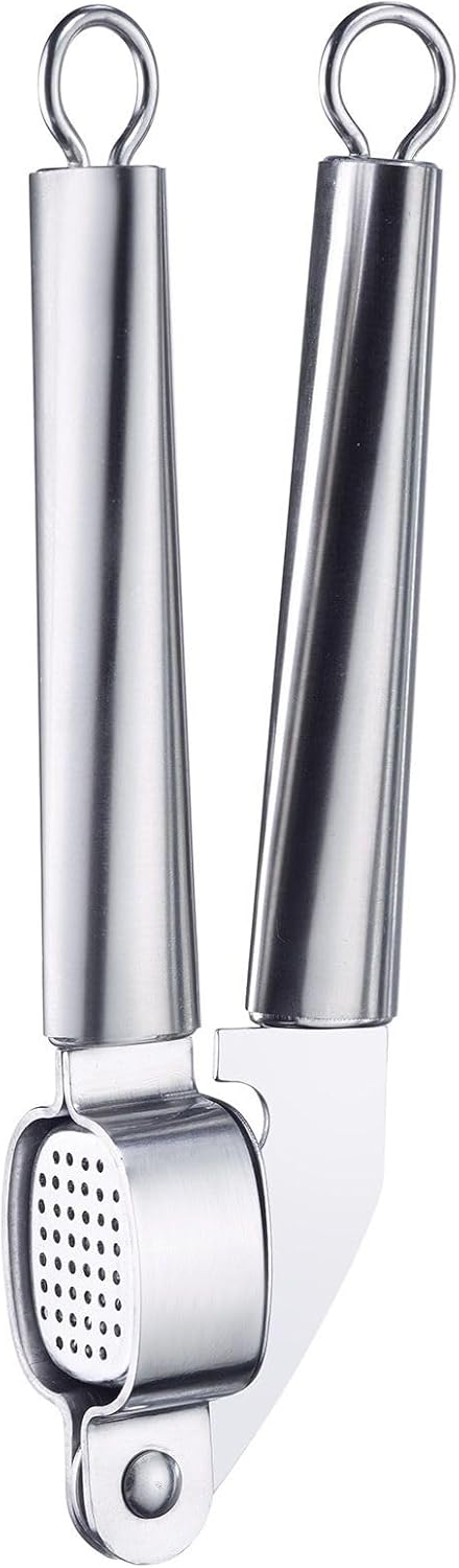 Westmark Germany Multipurpose Garlic Press with Olive Pitter, Nutcracker and Fish Scaler (Grey)