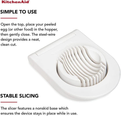 KitchenAid Classic Egg Slicer with Stainless Steel Wires, 9 Inch, White
