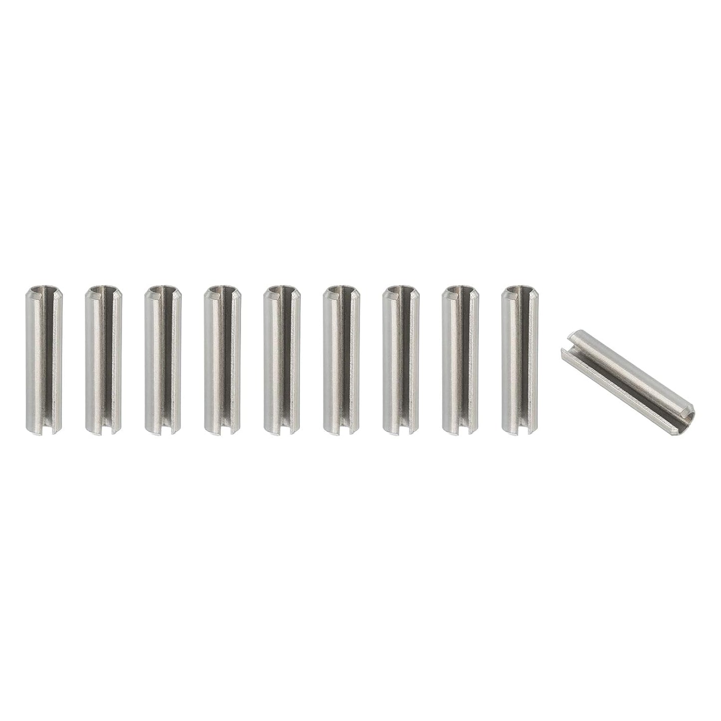PATIKIL Slotted Spring Pin, 50 Pcs 1/8" x 3/4" (3.2mm x 20mm) 304 Stainless Steel Split Roll Pins Spring Dowel for Home Improvement Automotive Machine Repair, Silver - Colors A