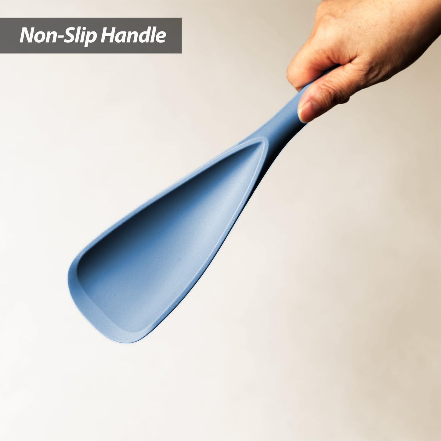 Cooking Spoon for Nonstick Cookwares, VOVOLY Silicone Spoon for Mixing, Scoop, and Scrape, Black, 11.4''