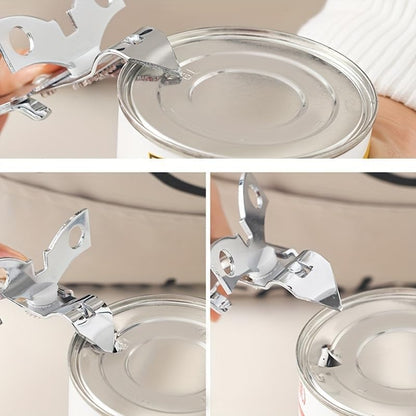 Can Opener Manual Safety Commercial Smooth Edge Can Opener, Heavy Duty Stainless Steel Hand Held Canned Open, Small Side Cut abrelatas, Multifunctional Bottle Open for Camping, Kitchen