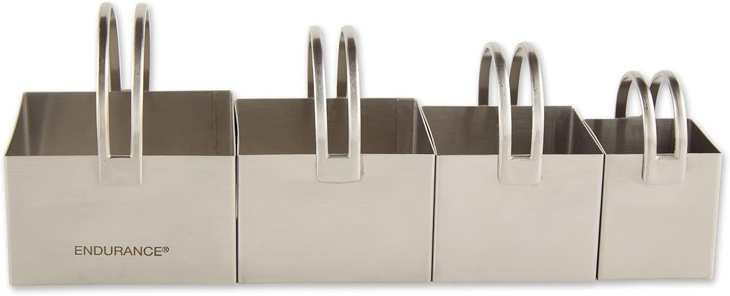 RSVP International Endurance Round Biscuit Cutters - Stainless Steel, Set of 4 | Nest for Easy Storage | For Cutting Thick or Thin Dough | Professional | High Handle Arch