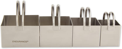 RSVP International Endurance Round Biscuit Cutters - Stainless Steel, Set of 4 | Nest for Easy Storage | For Cutting Thick or Thin Dough | Professional | High Handle Arch