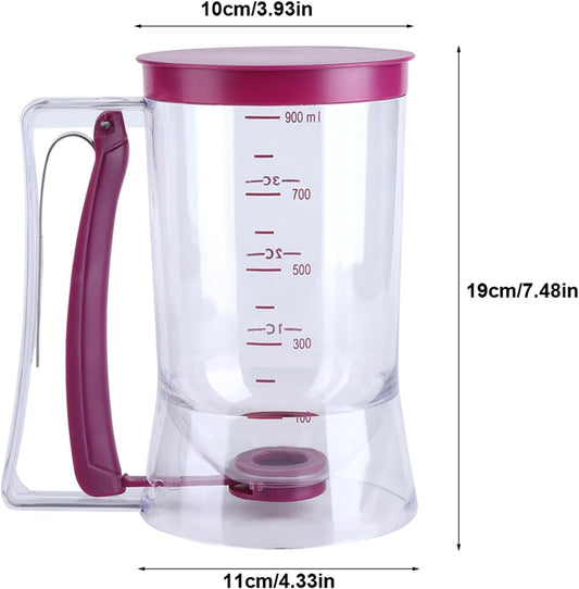 Pancake Batter Dispenser, Cupcake Batter Dispenser Biscuit Separator with Measuring Label Kitchen Baking Tool for Cupcakes, Waffles, Muffin Mix, Cake or Any Baked Goods