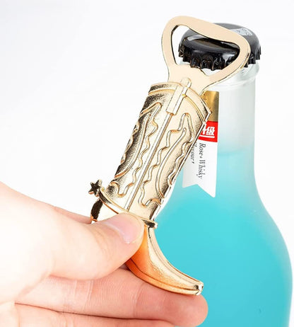 Cowboy Boot Bottle Opener for Wedding Party Favor (12pcs,Gold Tone)