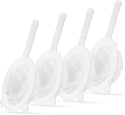 Premium Multi-Mesh Strainer Set, 4 Pack - 100/200/300/400 Mesh, Nylon & Plastic Fine Mesh Sieve for Tea, Coffe, Nut Milk, Juice, Broth, Smoothies, Reusable & Easy to Clean, Durable,Dishwarer Safe