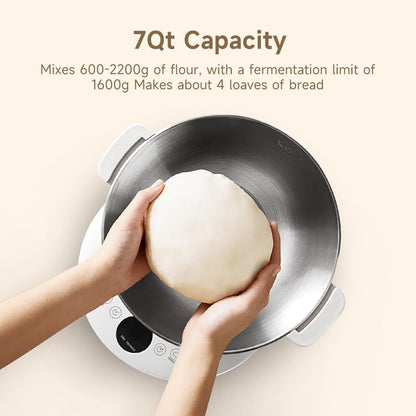 Joydeem Electric Dough Maker with Dual Seasonal Fermentation Function, 3.7Qt Dough Mixer Machine, Perfect for Bread Pizza Roti Dumpling Dough & Sourdough, HMJ-A351