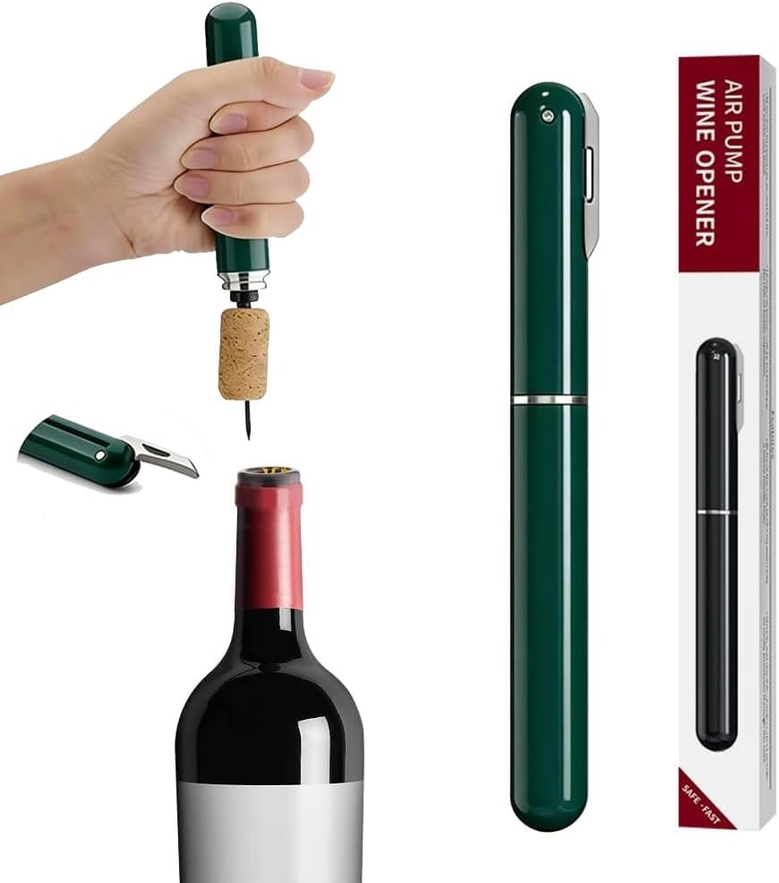 IPEROT Wine Bottle Opener, IPEROT Air Pressure Wine Corkscrew With Cutting Wine Bottle Foil Knife, Effortlessly Open Wine Bottles Without Damaging Corks, Easy-to-Use(Red)