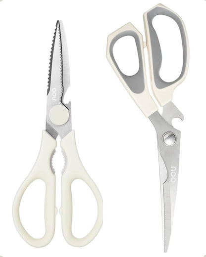 OOU Scissors Titanium Kitchen Scissors Heavy Duty, Scissors all Purpose with Bottle Opener & Nutcracker, Dishwasher Safe Kitchen Shears for Meat, Chicken, Vegetables, Seafood & Herbs, Black