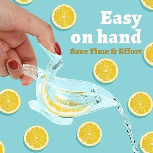 2Pcs Manual Lemon Juicer, Acrylic Manual Lemon Slice Squeezer, Portable Transparent Fruit Juicer, Elegance Bird Shape, Hand Juicer for Orange Lime Pomegranate