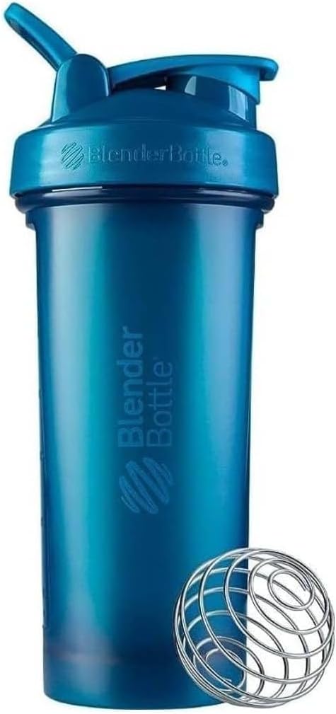 BlenderBottle Classic V2 Shaker Bottle Perfect for Protein Shakes and Pre Workout, 28-Ounce, Clear/Black
