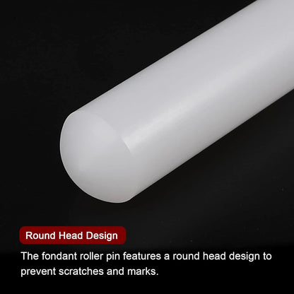 HARFINGTON 13 Inch x 0.98 Inch PP Plastic Non-Stick Fondant Rolling Pin - Dough Roller for Cookie, Pastry, Pizza, Clay - Kitchen Decorating Tools
