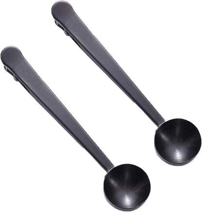 Coffee Scoop Clip Stainless Steel Tablespoon Coffee Spoon With long handle Multifunction Sealing Bag Clip For Tea, Coffee, Protein Powder, Instant Drinks, Kitchen Tools