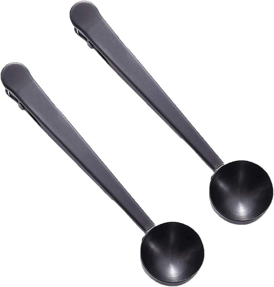Coffee Scoop Clip Stainless Steel Tablespoon Coffee Spoon With long handle Multifunction Sealing Bag Clip For Tea, Coffee, Protein Powder, Instant Drinks, Kitchen Tools