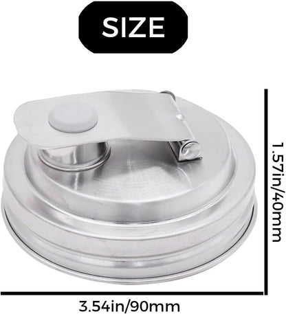 2 Pack Mason Jar Pour Spout Lid - Fits Regular Mouth & Wide Mouth Jars (86mm) - Leak Proof Stainless Steel Flip Cap for Drinking, Salad Dressing & Food Storage - Airtight Seal Cover