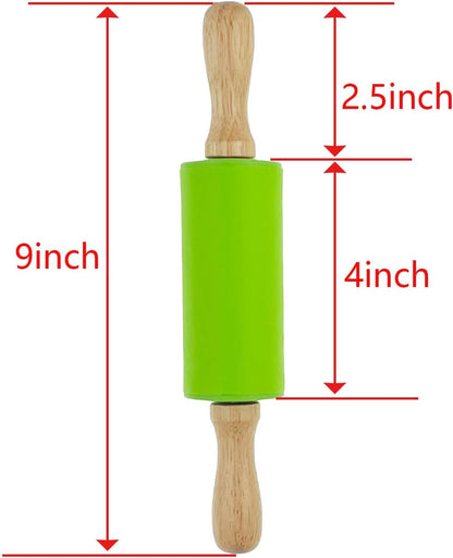 4 Pack Mini Small Rolling Pin 9 Inch Kids Rolling Pin Wooden Handle for Home Kitchen