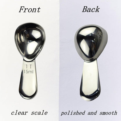 CoaGu Short Handle Coffee Scoop 15ml (1 Tbsp) - Stainless Steel Measuring Spoon for Ground Coffee, Spices & Protein Powder - Compact Design Fits Small Jars, Dishwasher Safe & Rust-Resistant