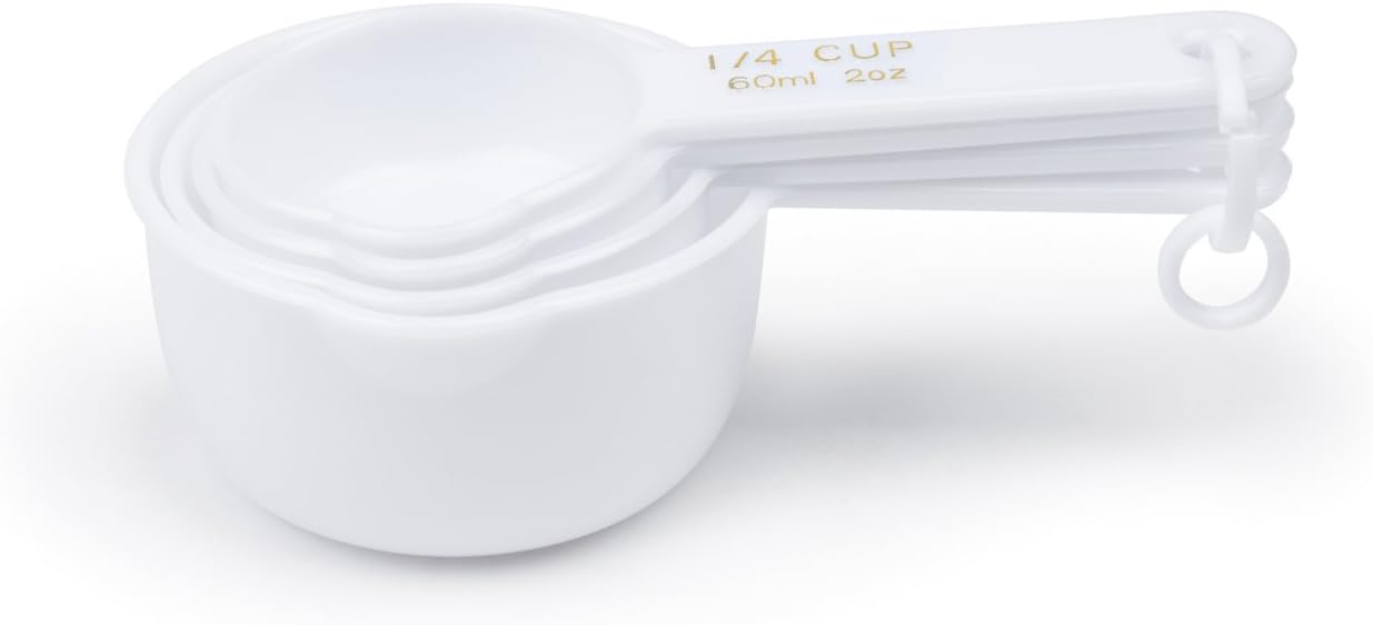 Fox Run Measuring Cup Set, 1/8 cup to 1 Cup, Multicolored 4 Cup Measuring Set