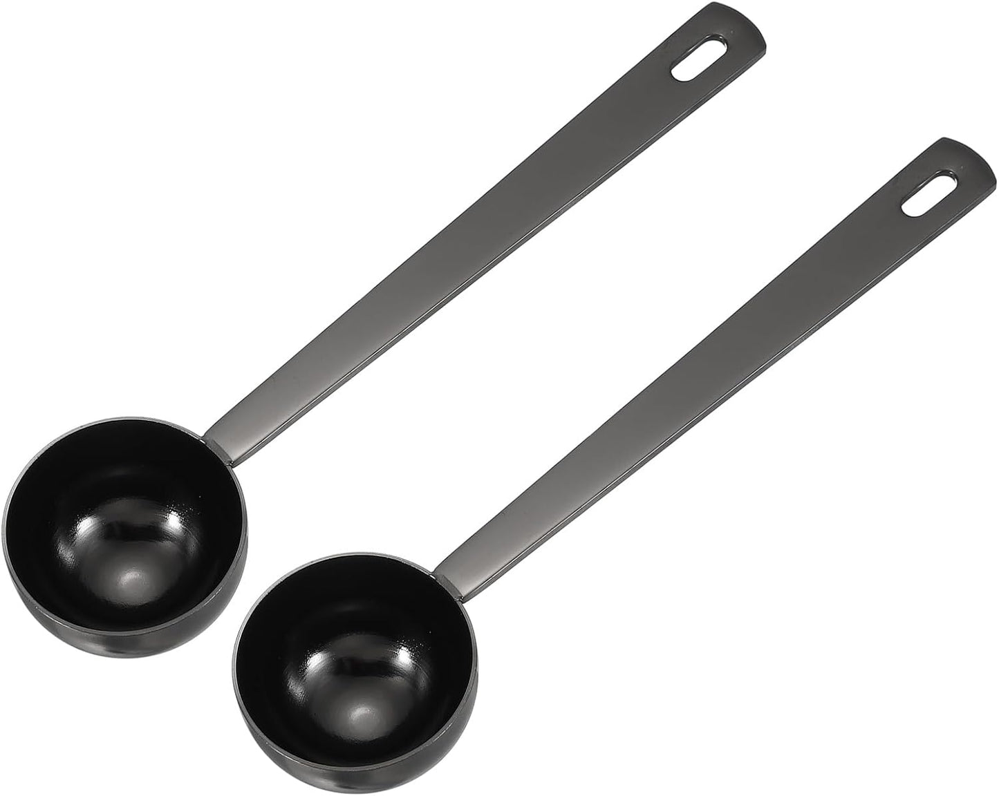 uxcell Measuring Spoon, 15ml Long Handle Table Scoop Teaspoon Coffee Scoop Spoon for Ground Coffee Tea Sugar Cooking Baking, Black