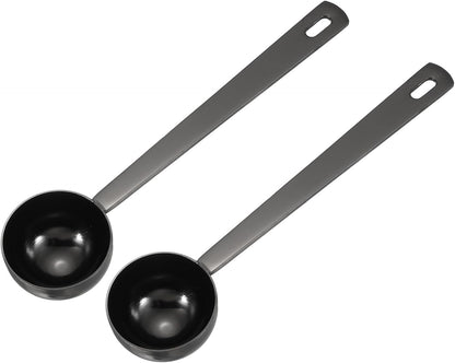 uxcell Measuring Spoon, 15ml Long Handle Table Scoop Teaspoon Coffee Scoop Spoon for Ground Coffee Tea Sugar Cooking Baking, Black