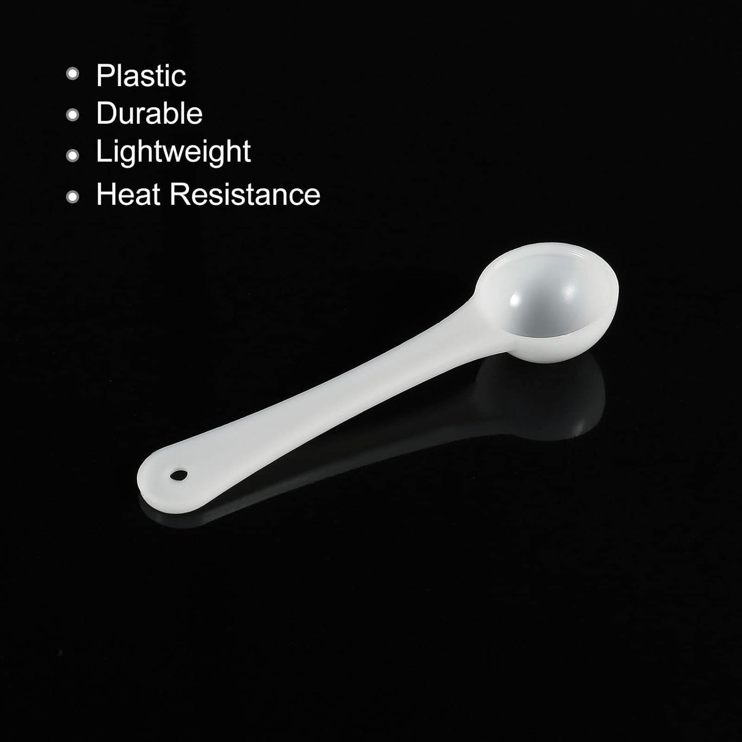 MECCANIXITY Micro Spoons 1 Gram Measuring Scoop Plastic Round Bottom Mini Spoon with Hanging Hole for Home Kitchen Powder Measurement Baking 30Pcs