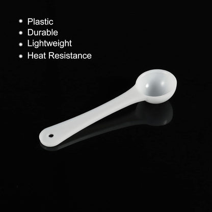 MECCANIXITY Micro Spoons 1 Gram Measuring Scoop Plastic Round Bottom Mini Spoon with Hanging Hole for Home Kitchen Powder Measurement Baking 30Pcs