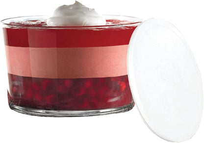 Anchor Hocking Glass Trifle Bowl with Lid, 104 oz Glass Salad Bowl with Acacia Wood Lid