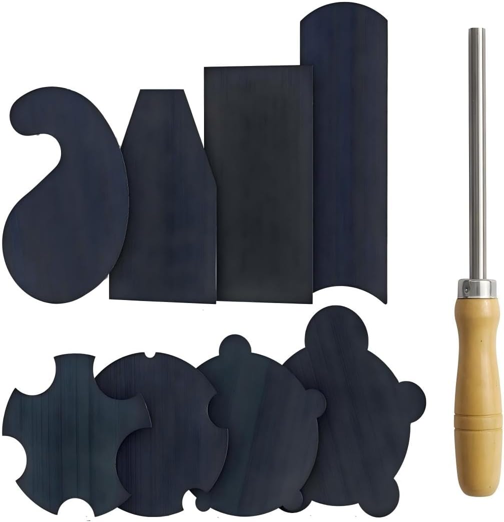 New Cabinet Scraper Cards and Cabinet Scraper Burnisher with 12 Piece Multi-Shaped Scraper Set Suitable for Various Small space and Small-Sized Tasks(HTCSCS13)