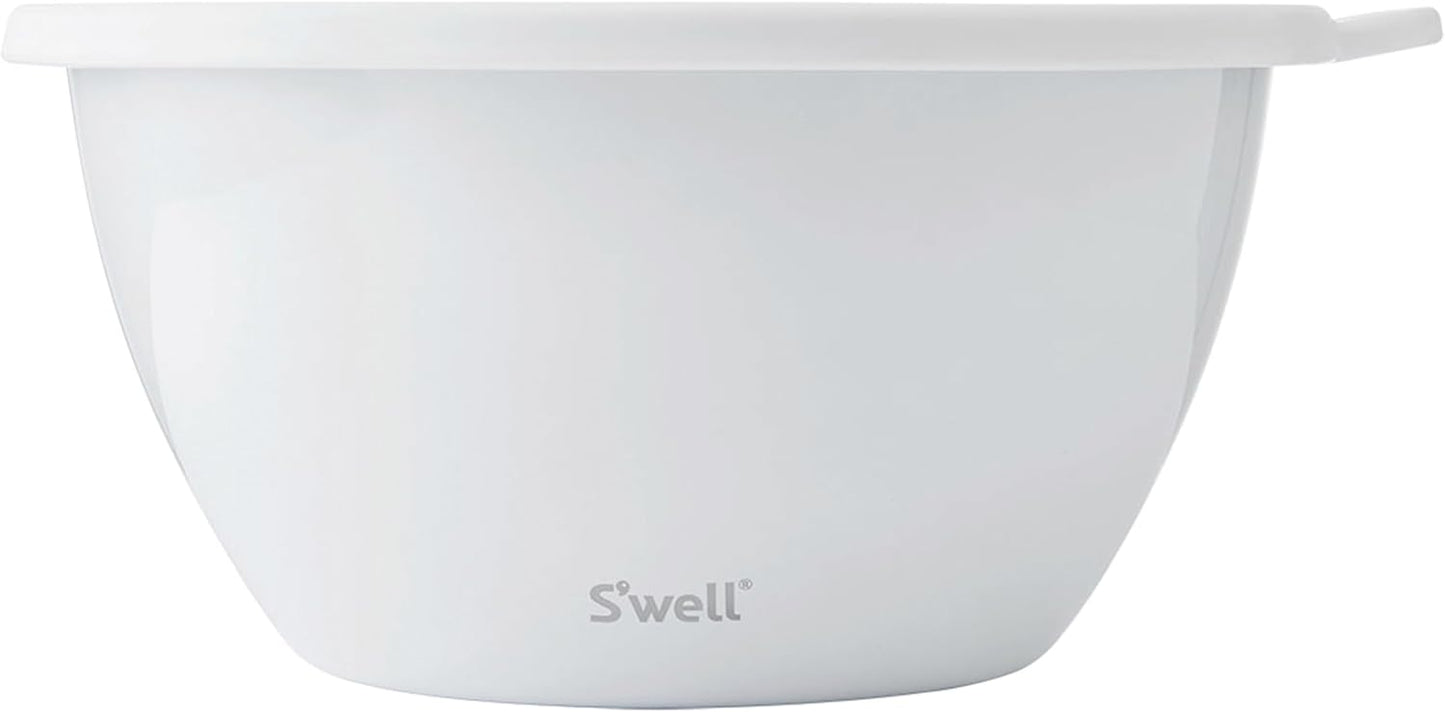 S’well Stainless Steel 64oz Salad Bowl Kit, Teakwood Finish, Includes 2oz Condiment Container and Removable Tray, Leak-Proof and Easy to Clean, Dishwasher Safe
