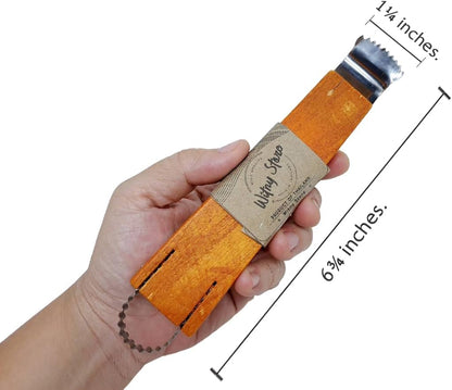 WitnyStore Kitchen Tool 8½" Long Orange Plastic Handle Stainless Steel Peeler - Thai Cooking Utensils Multipurpose Portable Hand-Held Cookery Equipments for Preparing Food Fruit Vegetable