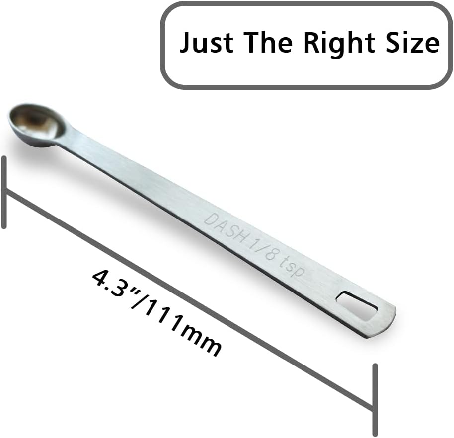 2PCS 1/4 Teaspoon(1/4tsp, 1.25 ml, Tad) Single Tiny Measuring Spoon, Small Individual Stainless Steel Measure Spoons Only