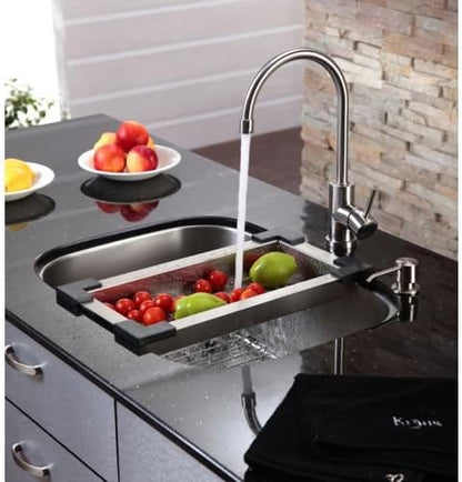KRAUS Stainless Steel Colander for Workstation Kitchen Sink, CS-6