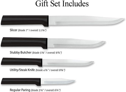 Rada Cutlery Cooking Essentials Gift Set (S49), 3-Piece Knife Set, Stainless Steel Blades, Silver Handle